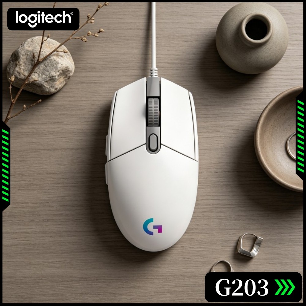 Logitech Mouse G203 - ロジクール G203 有線ゲーミングマウス 耐久性のある外装 カスタマイズ可能なRGB 人間工学に基づいた形状