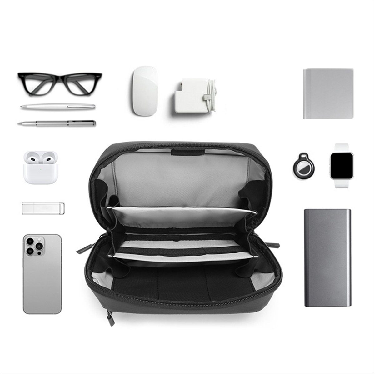 Tech Accessories Travel Case - ☶ ❈ ＊ ♥ AC1579-防水テックポーチ 多層オーガナイザーケース