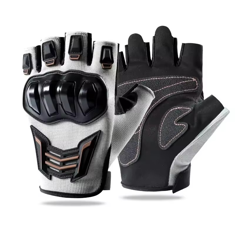 Tech Wear Accessories - 通気性のあるオートバイグローブハーフフィンガー耐摩耗性滑り止めレーシング屋外サイクリング電動自転車落下防止保護