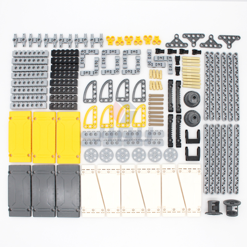 Tech Accessories Kit - 128個mocハイテク建設モデルビルディングブロック技術liftarm conectorパネル車軸レンガキットdiyアクセサリーパーツ