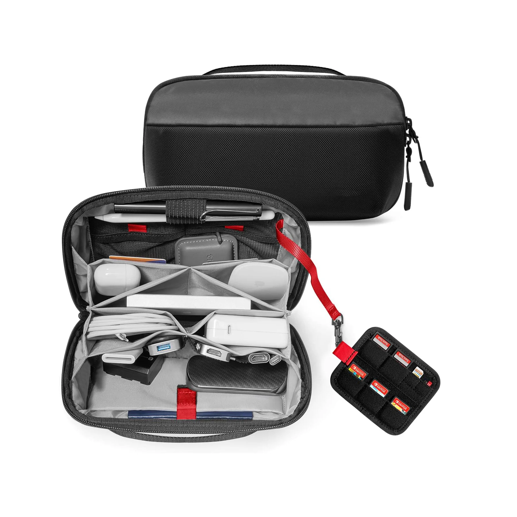 Tech Accessories Store - トラベルテックオーガナイザーポーチ、防水多機能電子機器アクセサリーケース（ケーブル、充電器、モバイルバッテリー用）