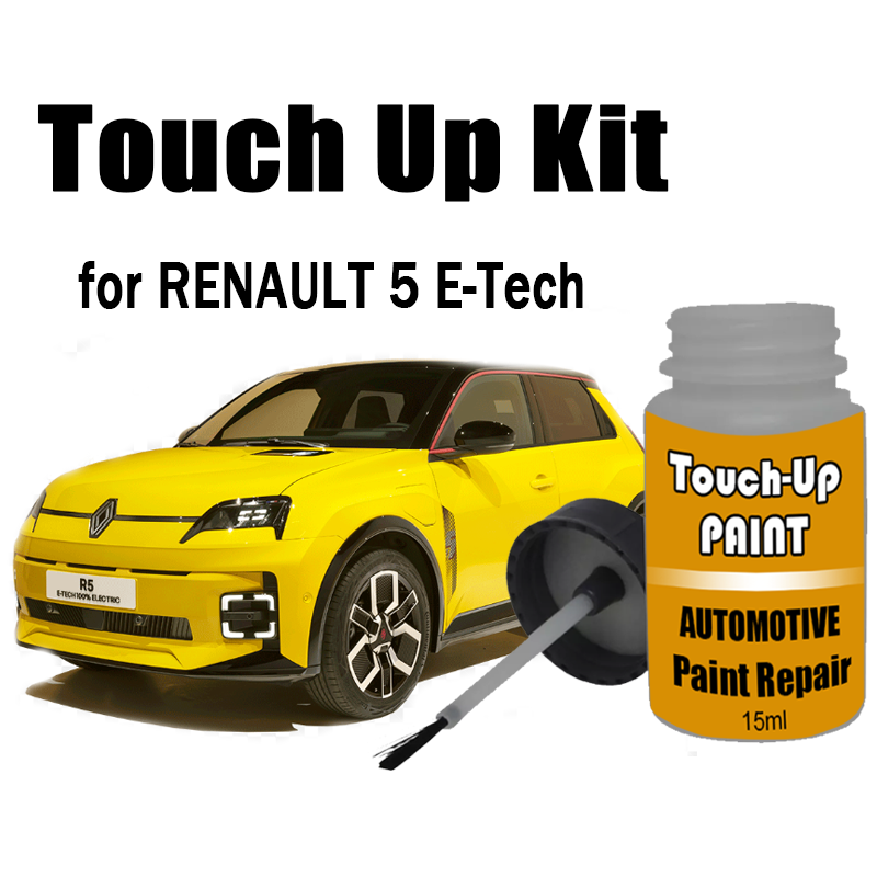 Tech Accessories Store - 車のタッチアップペイントキット (ブラシ付き) ルノー 5 E-Tech ペイントスクラッチリムーバー
