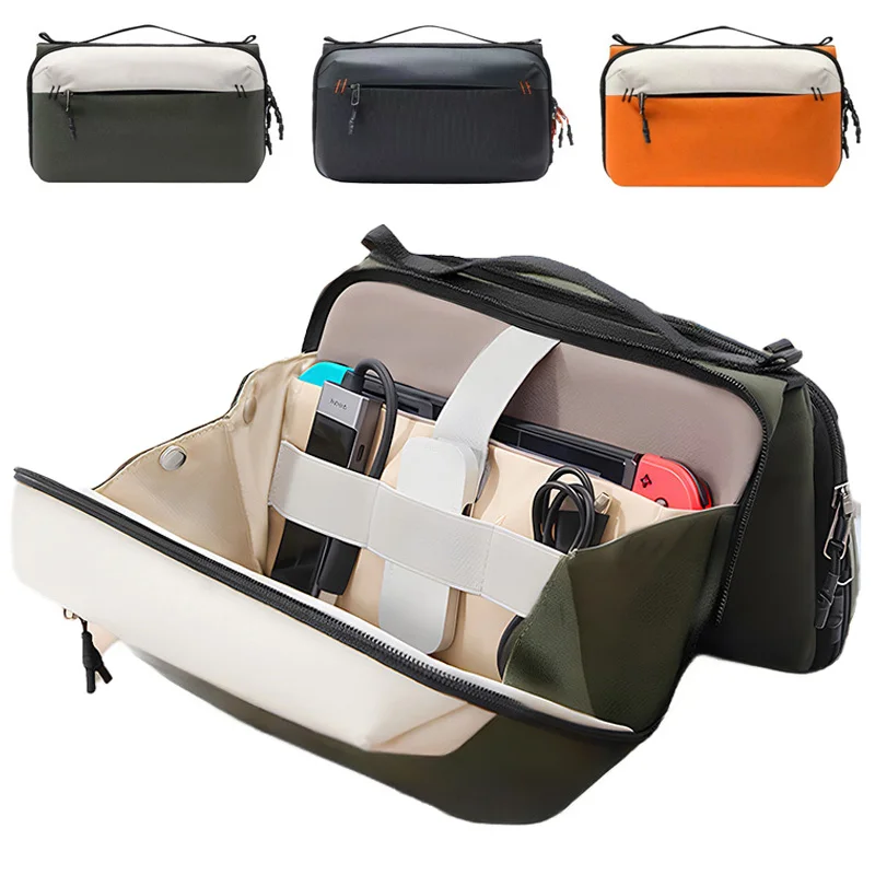 Tech Accessories Travel Case - デジタルオーガナイザーバッグ ケーブル収納ポーチ 電子機器アクセサリー 折りたたみケース 多機能コンパートメント ショルダーパック