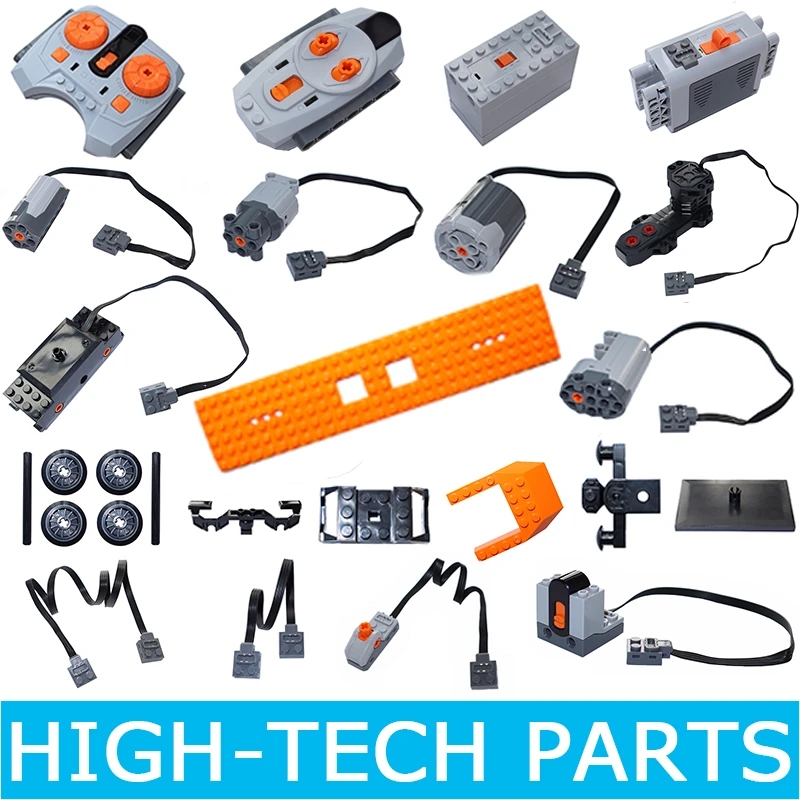 Tech Accessories Kit - 新しい技術的なモーター部品,バッテリー構築ブロック,pfモデルセット,互換性のある取り付けアクセサリ,mocテクノロジーのレンガのおもちゃ