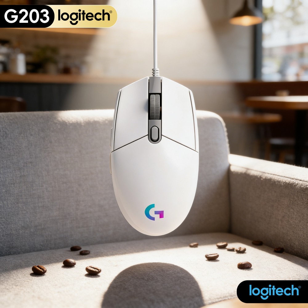 Logitech Mouse G203 - ロジクール G203 有線ゲーミングマウス 繊細に調整可能な感度 人間工学に基づいた形状 RGB