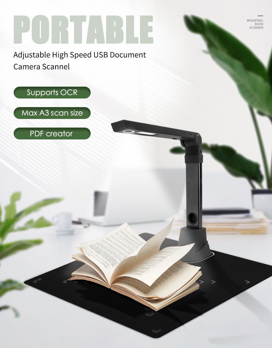 高速自動書籍スキャナー ポータブルドキュメントスキャナー A - Document Scanner Portable のレビューと価格