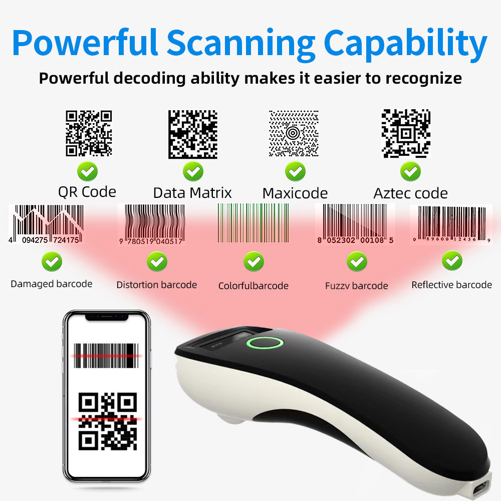 ミニハンドヘルドポータブルバーコードスキャナー 2.4G ワ - Document Scanner Portable のレビューと価格