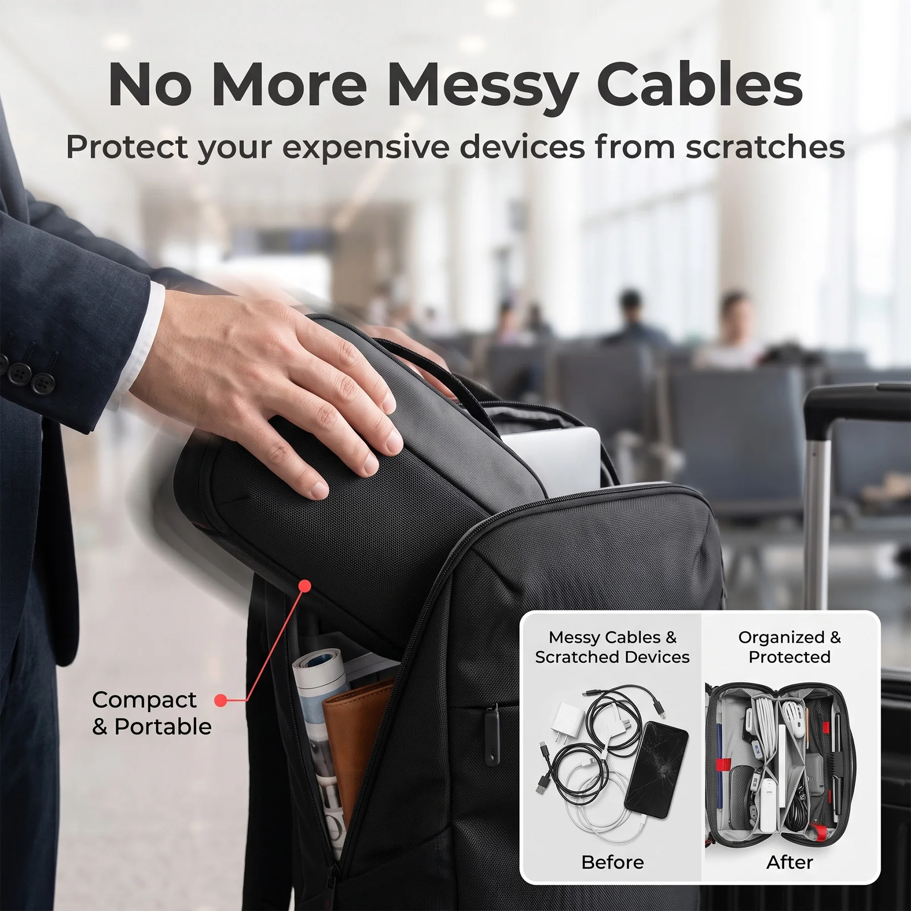 トラベルテックオーガナイザーポーチ、防水多機能電子機器アクセ - Tech Accessories Store のレビューと価格