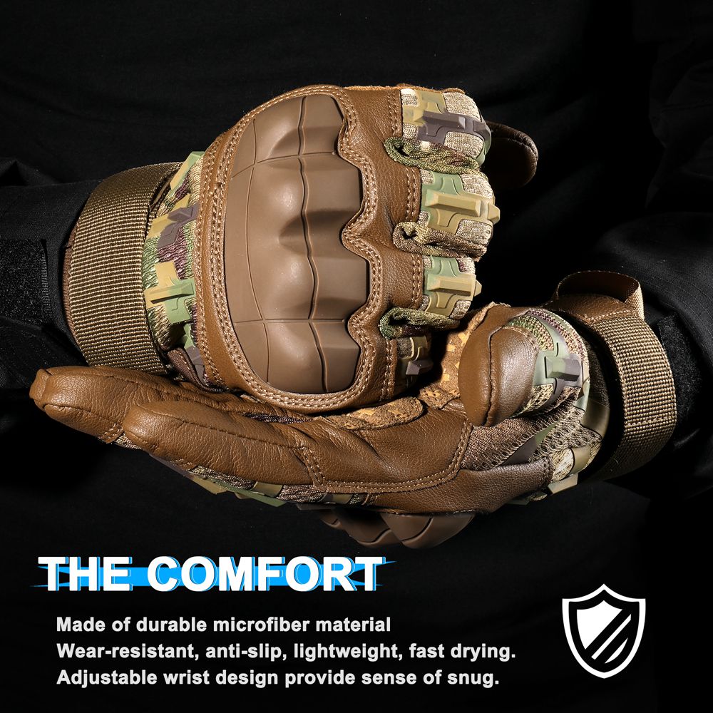 戦術的なフルフィンガーグローブタッチスクリーン PU レザー - Tech Wear Accessories のレビューと価格
