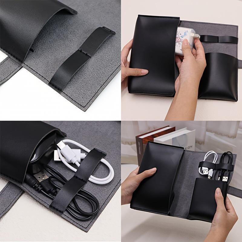 1PC PU レザーマルチコンパートメントオーガナイザーポー - Tech Accessories Travel Case のレビューと価格