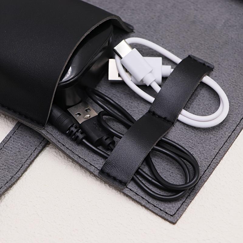 1PC PU レザーマルチコンパートメントオーガナイザーポー - Tech Accessories Travel Case のレビューと価格