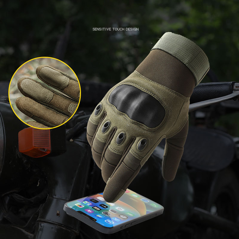 男性の戦術的な手袋タッチスクリーンカーボンファイバーハードシ - Tech Wear Accessories のレビューと価格