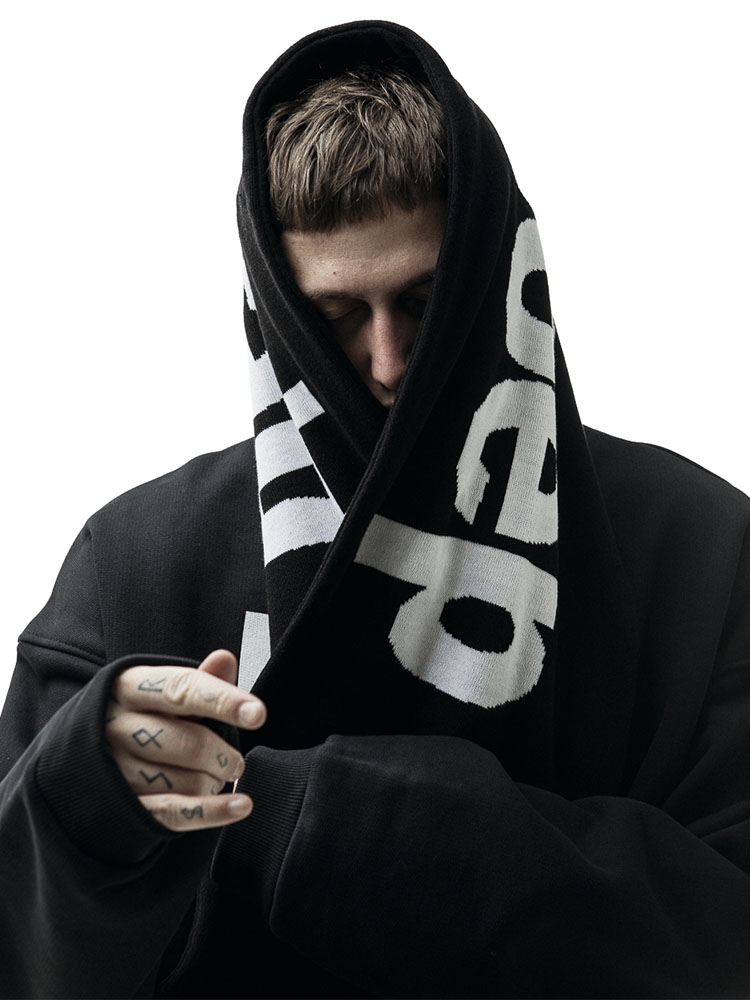 男性スカーフ冬 Y2k ストリート黒ニットレターゴシックショ - Tech Wear Accessories のレビューと価格
