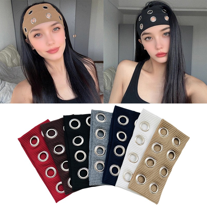 グロメットアイレットニットヘッドバンドセット、パンクワイドフ - Tech Wear Accessories のレビューと価格