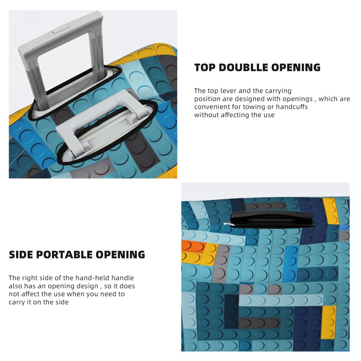 ブルーテックピクセルビルディングブロックテクスチャスーツケー - Tech Accessories Travel Case のレビューと価格