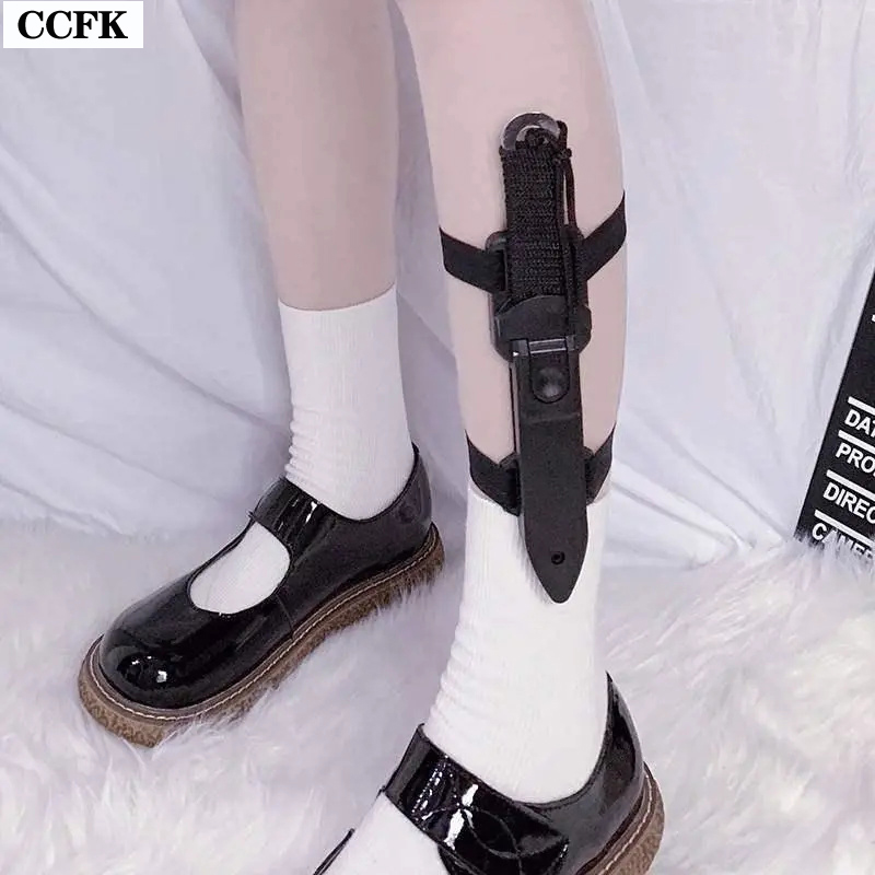女の子のためのゴスレッグリング,ナイフプロテクター,原宿lo - Tech Wear Accessories のレビューと価格